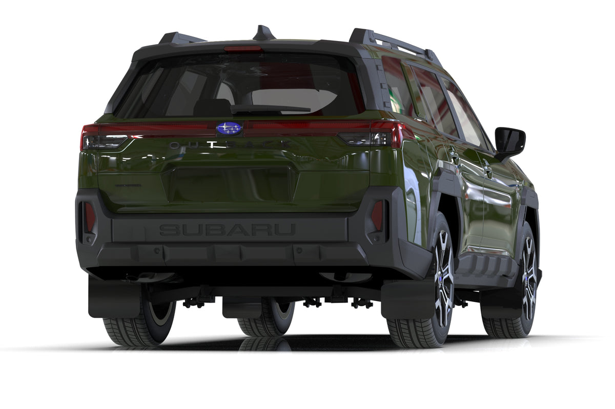 Rally Armor 2026 Subaru Outback Black Mud Flap - Metallic Black Logo - MF136-UR-BLK-MBK