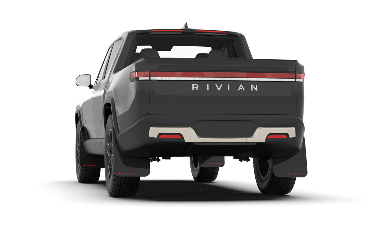 Rally Armor 22-24 Rivian R1T Black UR Mud Flap w/Red Logo - MF18-UR-BLK/RD