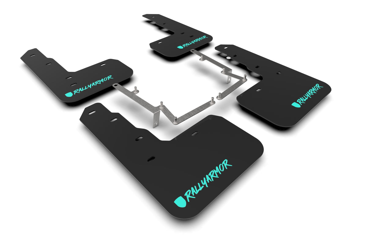 Rally Armor 17-22 Honda Civic Type R Black UR Mud Flap Altered Font Teal Logo - MF47-UR-BLK/TL-X for 2017-2021 Honda Civic - 