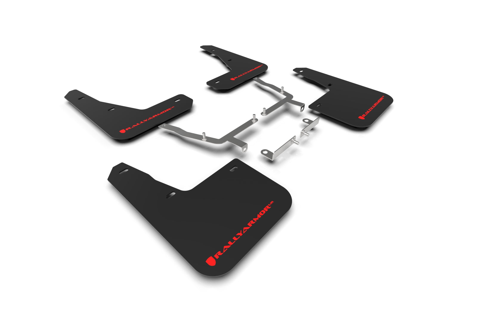 Rally Armor 19-24 Ford Focus ST MK4 Black UR Mud Flap w/Red Logo - MF77-UR-BLK/RD by Rally Armor - front view