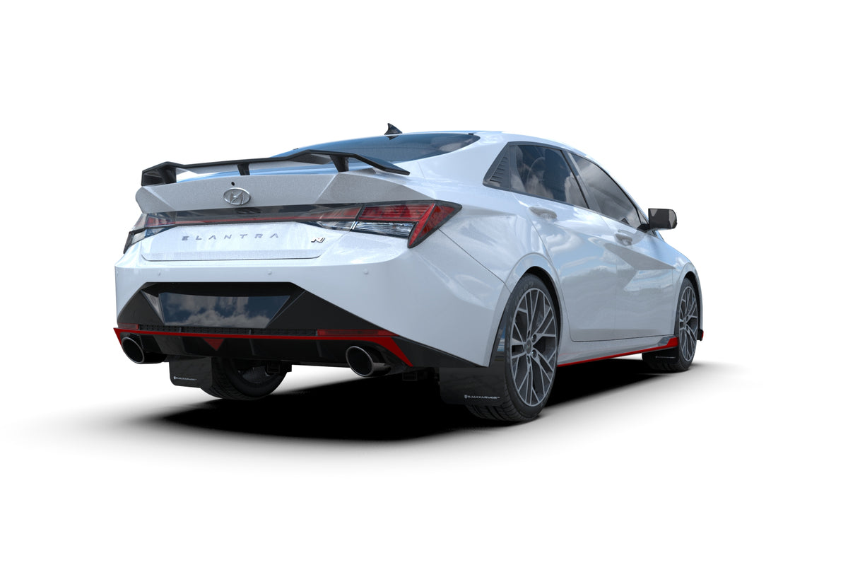 Rally Armor 21-23 Hyundai Elantra N & N Line Black Mud Flap w/ Grey Logo - MF79-UR-BLK-GRY
