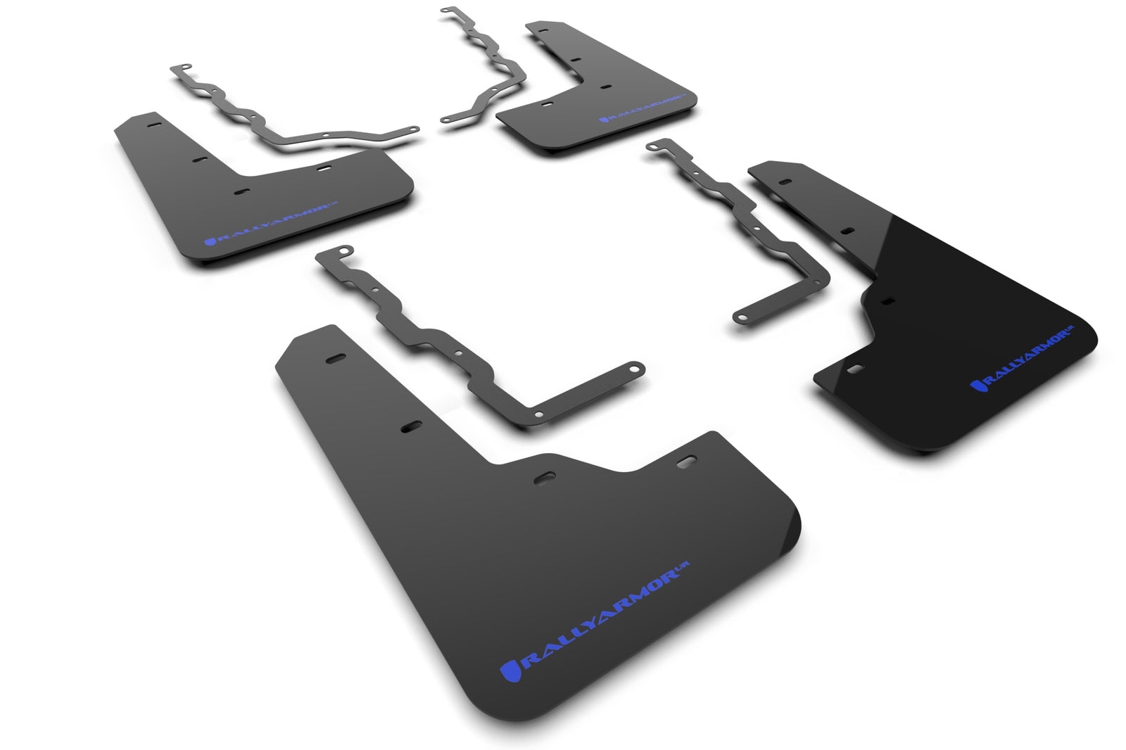 Rally Armor 20-24 Ford Puma ST Black Mud Flap w/Blue Logo - MF86-UR-BLK-BL by Rally Armor - front view
