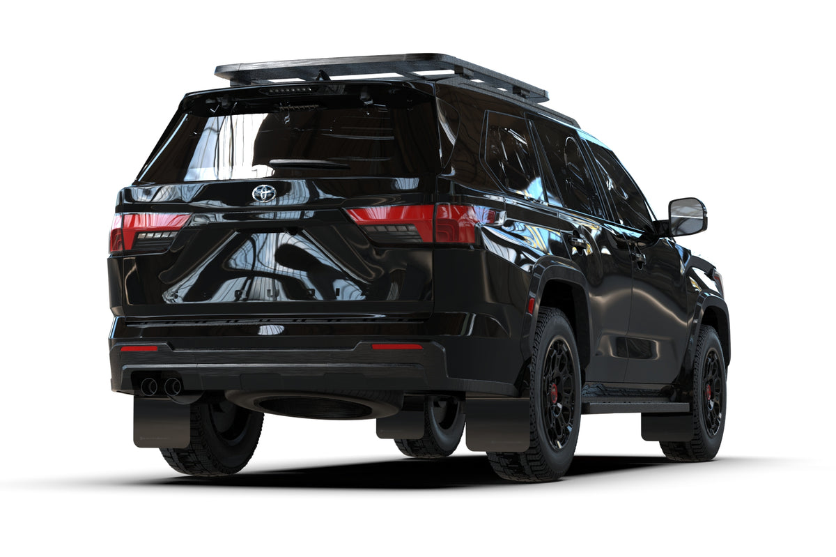 Rally Armor 23-24 Toyota Sequoia Black UR Mud Flap w/ Metallic Black Logo - MF88-UR-BLK-MBK