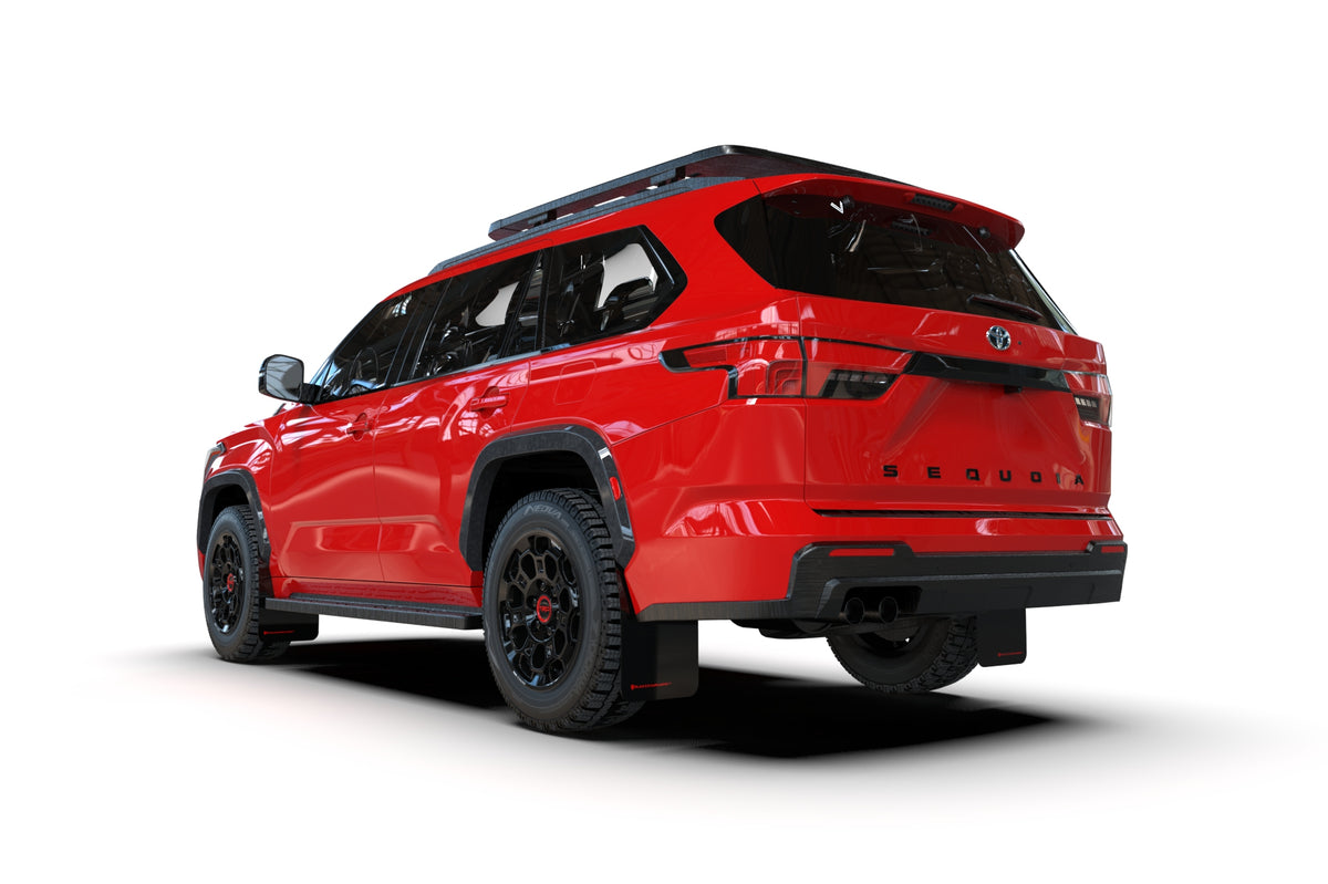 Rally Armor 23-24 Toyota Sequoia Black UR Mud Flap Grey Logo - MF88-UR-BLK-GRY