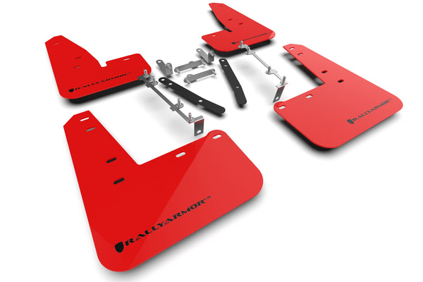 Rally Armor 2023 Toyota GR Corolla Red UR Mud Flap w/ Black Logo - MF89-UR-RD-BLK for 2023-2026 Toyota GR Corolla - front vie