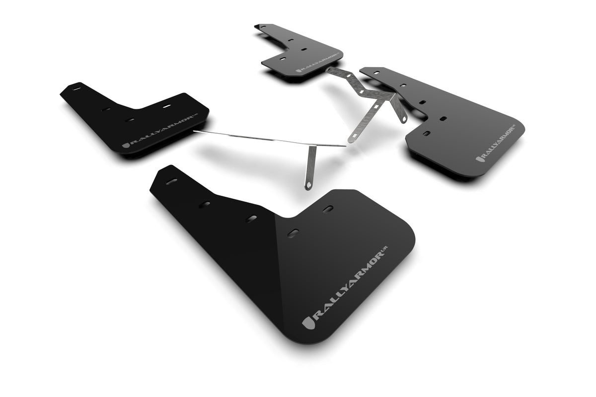 Rally Armor 2022 Honda Civic (Incl. Si/Sport/Touring) Black UR Mud Flap w/ Grey Logo - MF90-UR-BLK/GRY for 2022-2025 Honda Ci