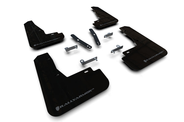 Rally Armor 22-23 Kia EV6 Black UR Mud Flap Dark Grey Logo - MF91-UR-BLK-DGRY for 2022-2024 Kia EV6 - front view