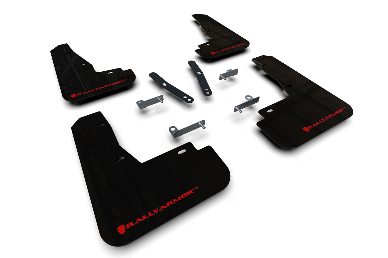 Rally Armor 22-23 Kia EV6 Black UR Mud Flap Red Logo - MF91-UR-BLK-RD for 2022-2024 Kia EV6 - front view