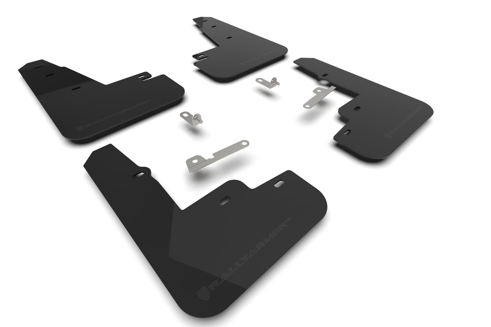 Rally Armor 21-23 Ford Mustang Mach-E Black UR Mud Flap w/ Metallic Black Logo - MF96-UR-BLK-MBK for 2021-2025 Ford Mustang M