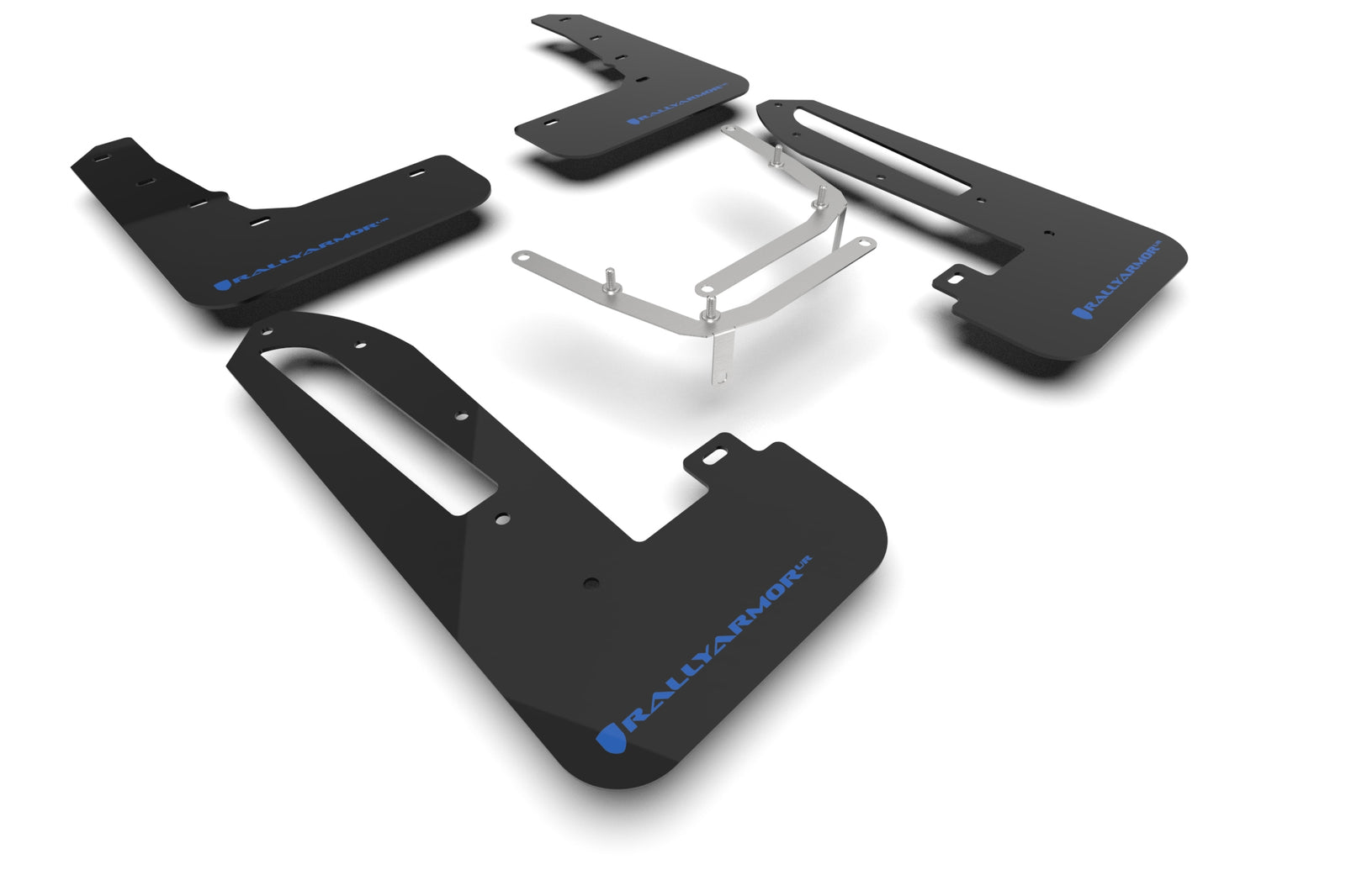 Rally Armor 2023+ Honda Civic Type R Black Mud Flap Light Blue Logo - MF97-UR-BLK-NB for 2023-2025 Honda Civic Type R - front
