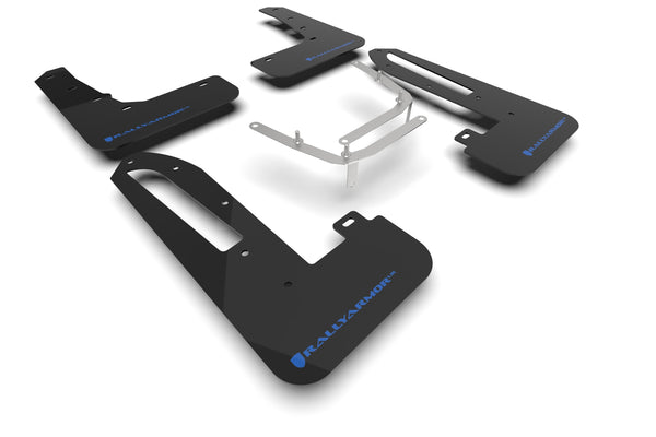 Rally Armor 2023+ Honda Civic Type R Black Mud Flap Light Blue Logo - MF97-UR-BLK-NB for 2023-2025 Honda Civic Type R - front