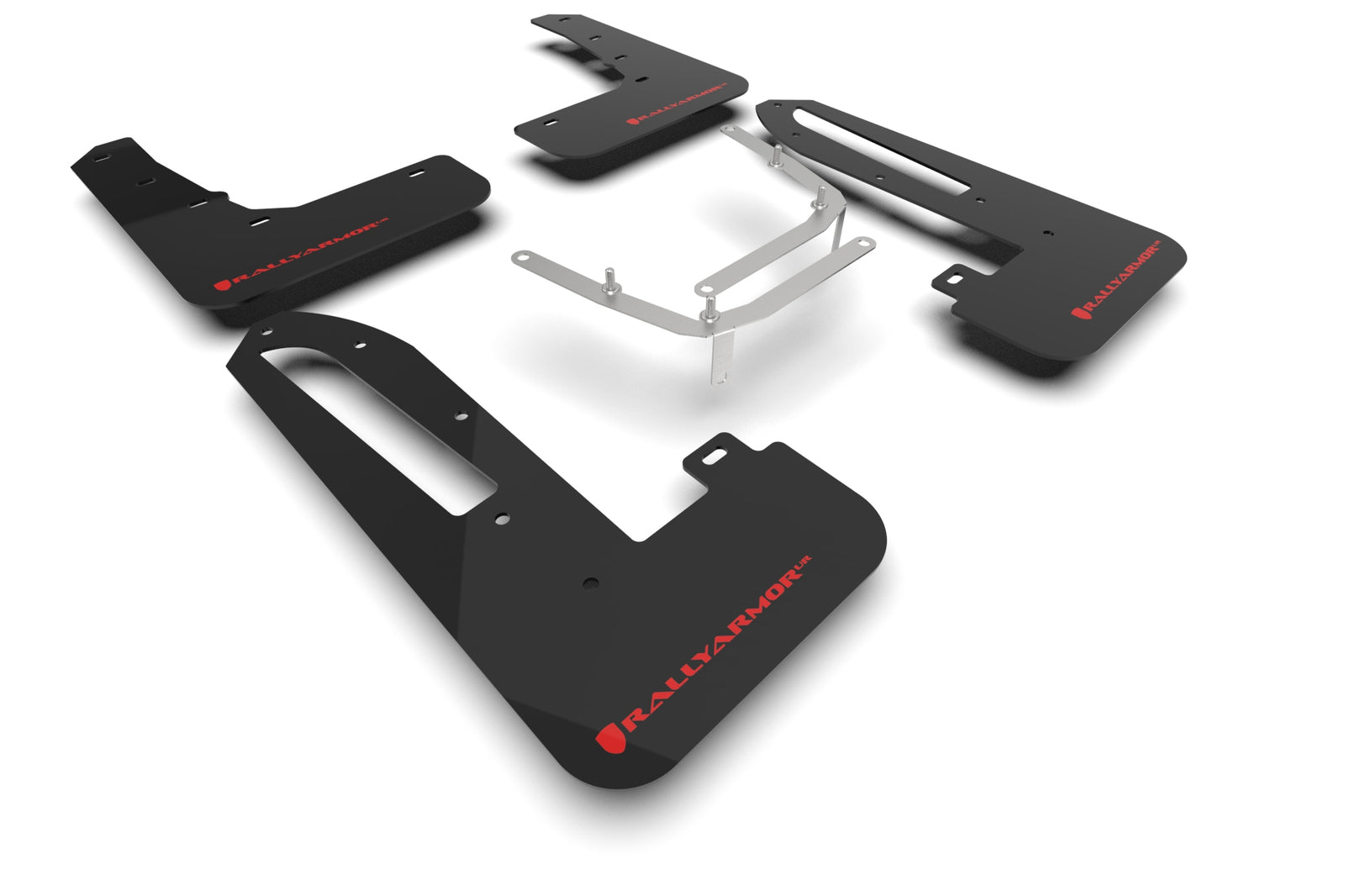 Rally Armor 2023+ Honda Civic Type R Black Mud Flap Red Logo - MF97-UR-BLK-RD for 2023-2025 Honda Civic Type R - front view