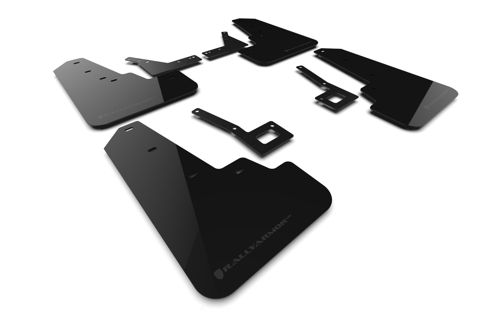 Rally Armor 19-24 Dodge Ram 1500 Rebel Black UR Mud Flap w/Dark Grey Logo - MF98-UR-BLK-DGRY for 2019-2024 Ram 1500 - front v