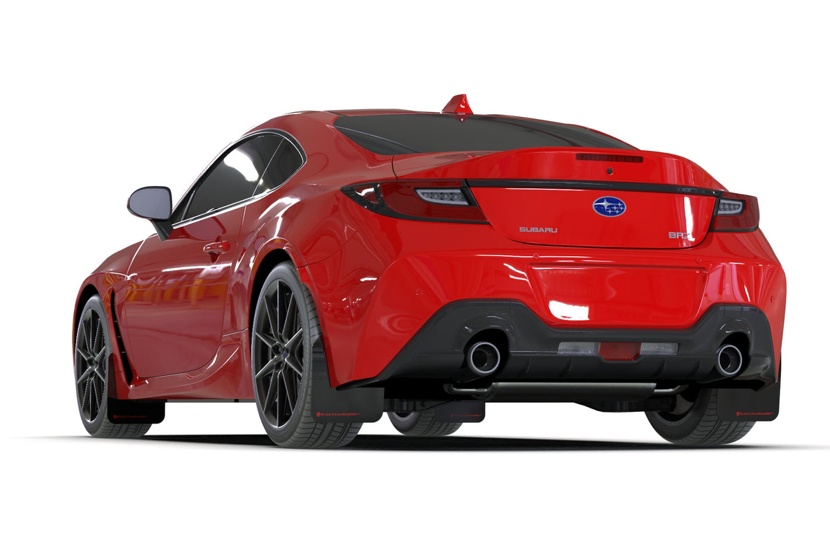 Rally Armor 2022+ Subaru BRZ / 2022+ Toyota GR86 Black UR Mud Flap w/ Blue Logo - MF99-UR-BLK-BL