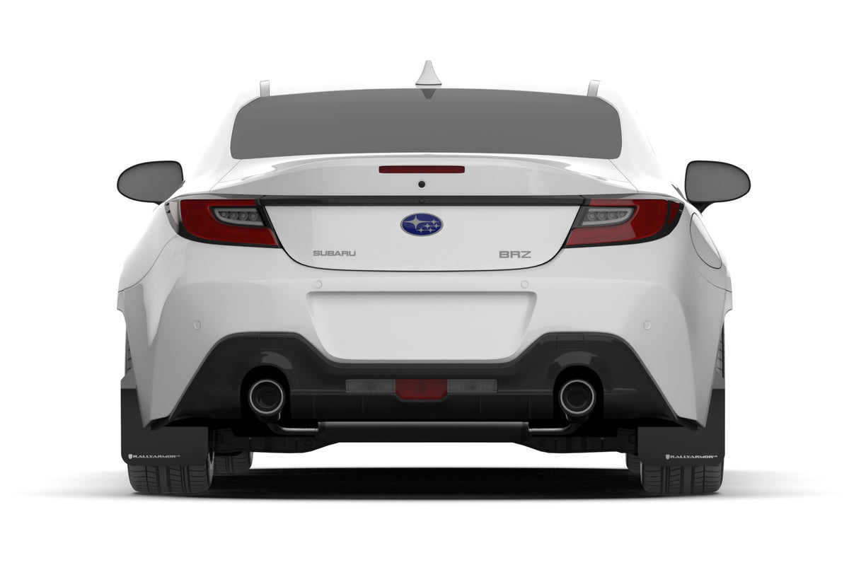 Rally Armor 22-24 Subaru BRZ / Toyota GR86 Black UR Mud Flap w/White Logo - MF99-UR-BLK-WH