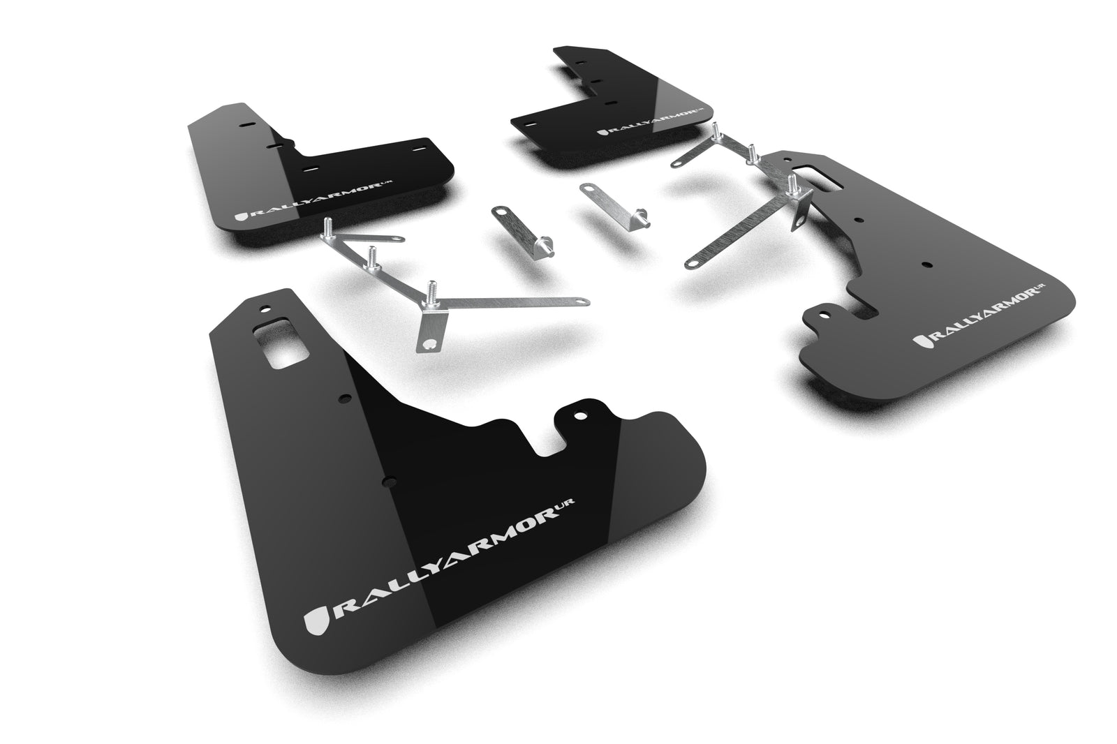 Rally Armor 22-24 Subaru BRZ / Toyota GR86 Black UR Mud Flap w/White Logo - MF99-UR-BLK-WH for 2022-2026 Toyota GR86 - front 
