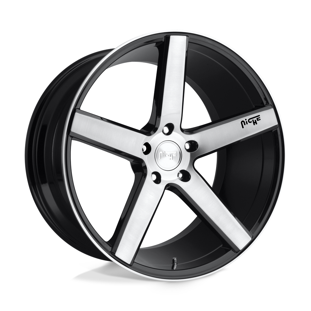 Niche 1PC M124 Milan 20X8.5 5X114.3 +35MM Gloss Black Brushed