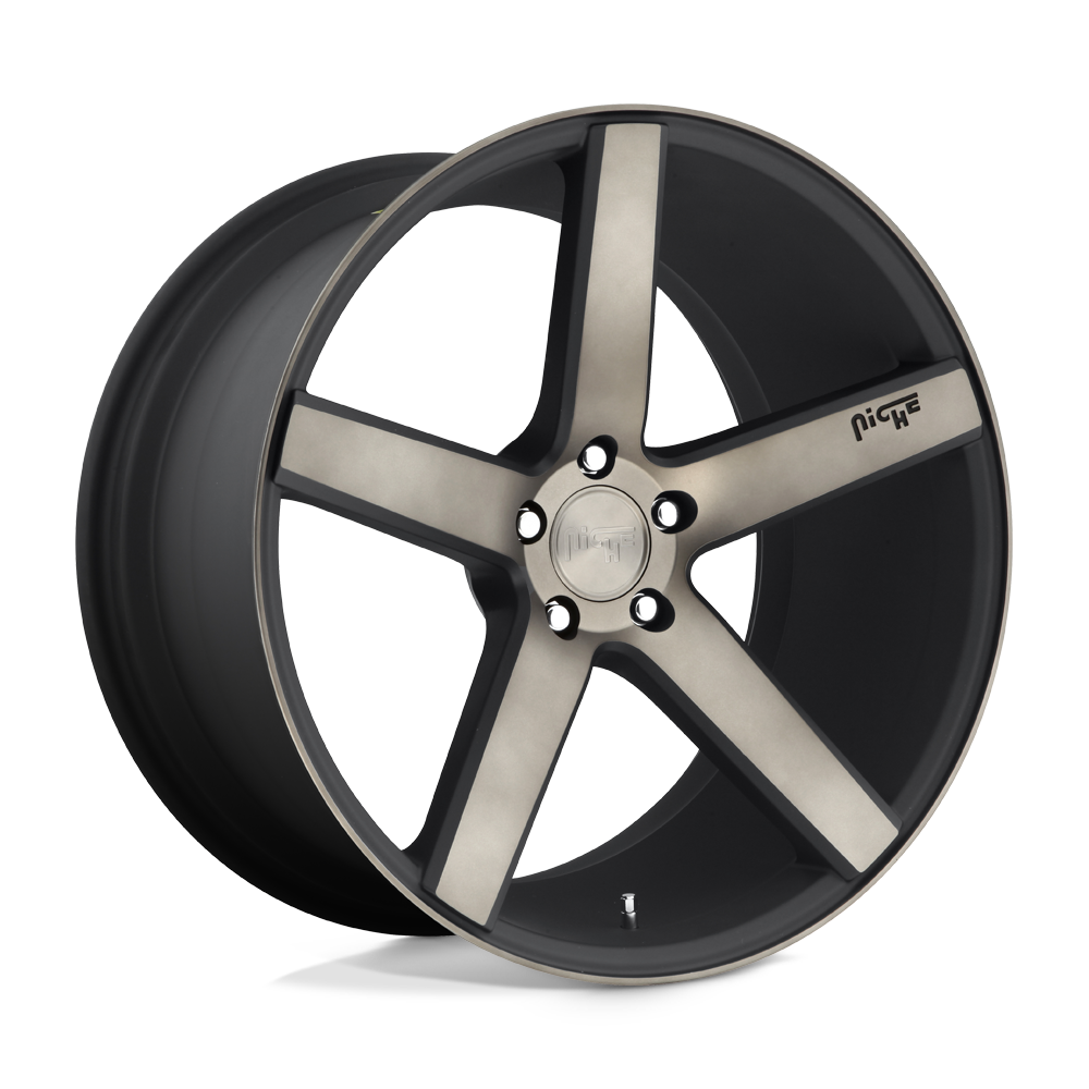 Niche 1PC M134 Milan 19X8.5 5X114.3 +35MM Matte Black Ddt Machined