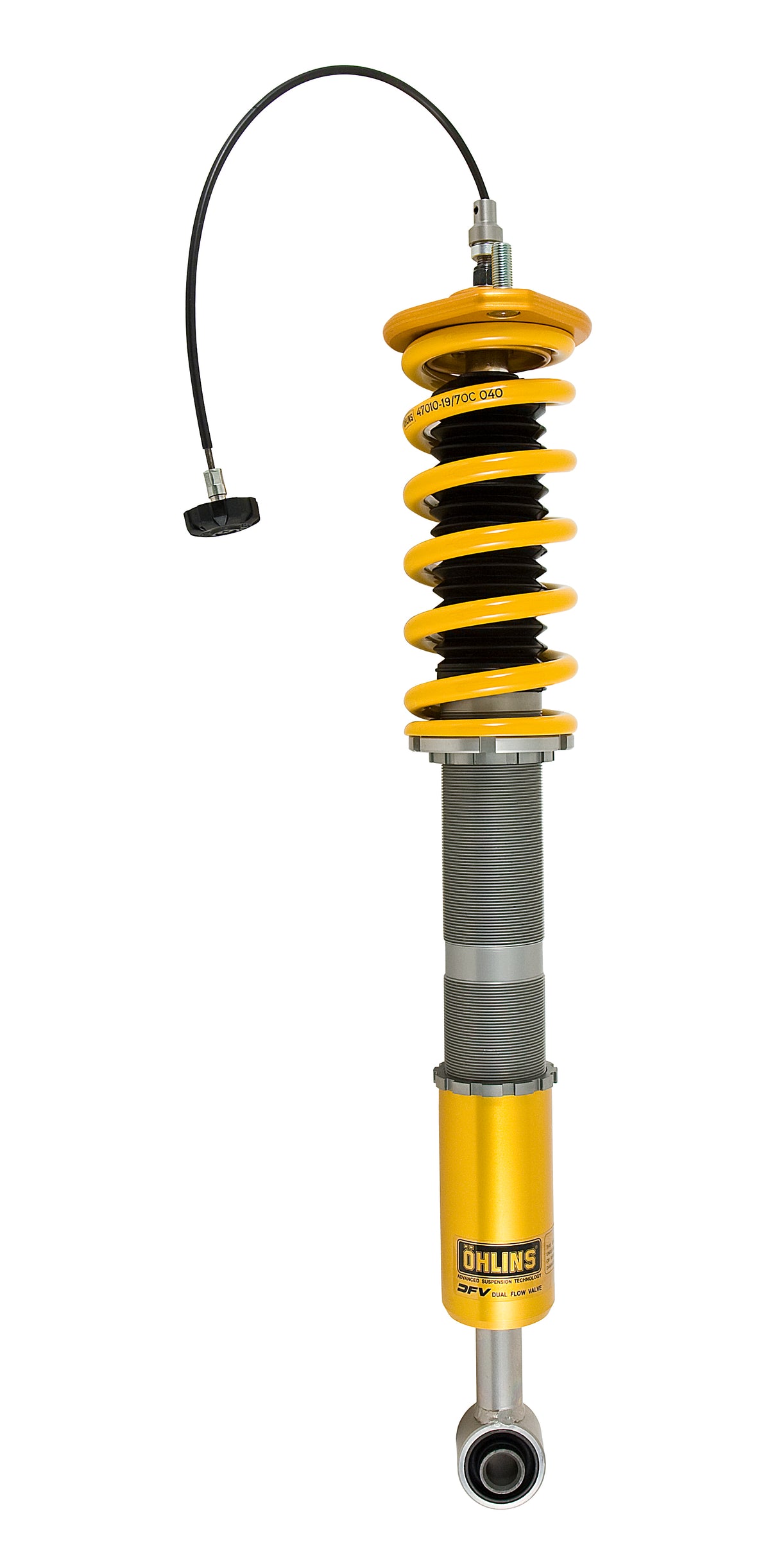 Ohlins 07-15 Mitsubishi EVO X (CZ4A) Road & Track Coilover System - MIS MI10S1 for 2008-2015 Mitsubishi Lancer - angle view