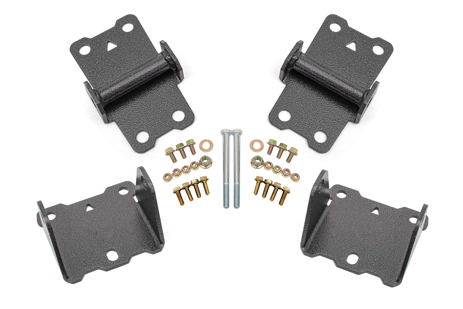 BMR 78-87 G-Body Motor Mount Kit Upper & Lower Solid - Black Hammertone - MM461H