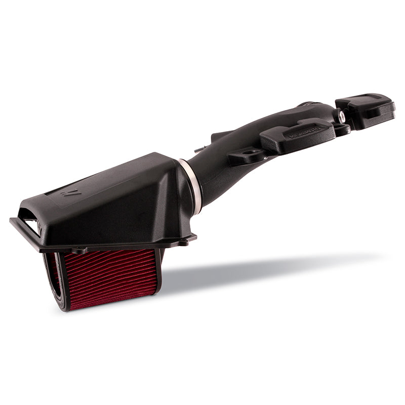 Mishimoto 2018+ Jeep Wrangler JL 3.6L Air Intake w/ Dry Filter - MMAI-JLP-18SDW for 2018-2026 Jeep Wrangler - angle view