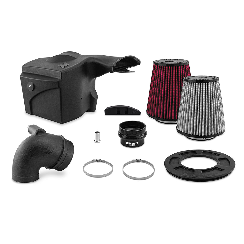 Mishimoto 2019+ Ford Ranger 2.3L Intake/Snorkel Bundle - Dry Filter - MMB-RGR-19DW for 2019-2023 Ford Ranger - angle view