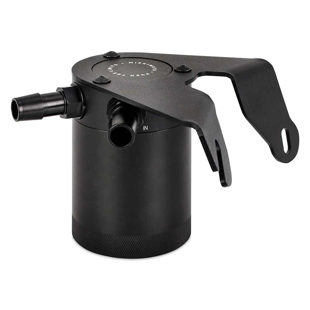Mishimoto 2021+ Ford Bronco 2.3L Baffled Oil Catch Can - PCV Side - Black - MMBCC-BR23-21P for 2021-2026 Ford Bronco - angle 