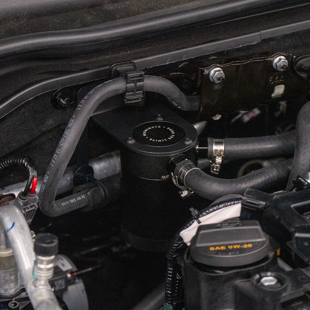 Mishimoto 2022+ Honda Civic 1.5T Baffled Oil Catch Can PCV Side - MMBCC-CIV-22P for 2022-2025 Honda Civic - side view