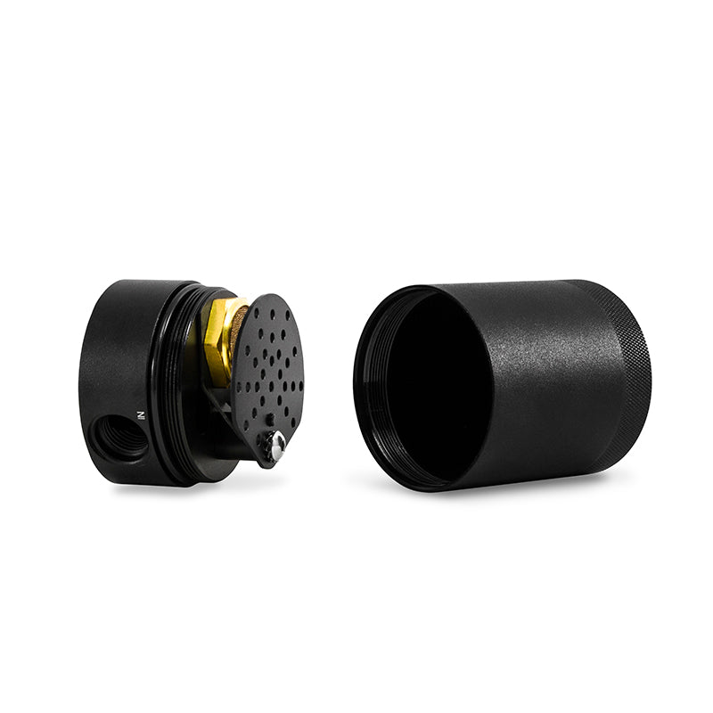 Mishimoto 2018+ Jeep Wrangler JL 3.6L Baffled Oil Catch Can - MMBCC-JLP-18PBE for 2018-2026 Jeep Wrangler - detail view