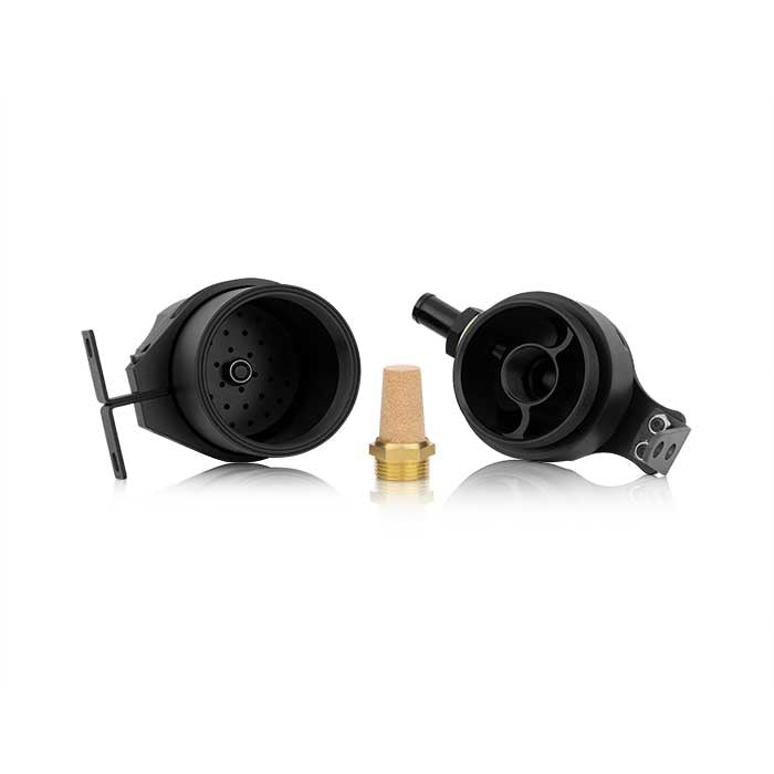 Mishimoto Universal Baffled Oil Catch Can - Black - MMBCC-UNI-BK by Mishimoto - close-up