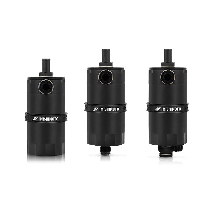 Mishimoto Universal Baffled Oil Catch Can - Black - MMBCC-UNI-BK by Mishimoto - side view