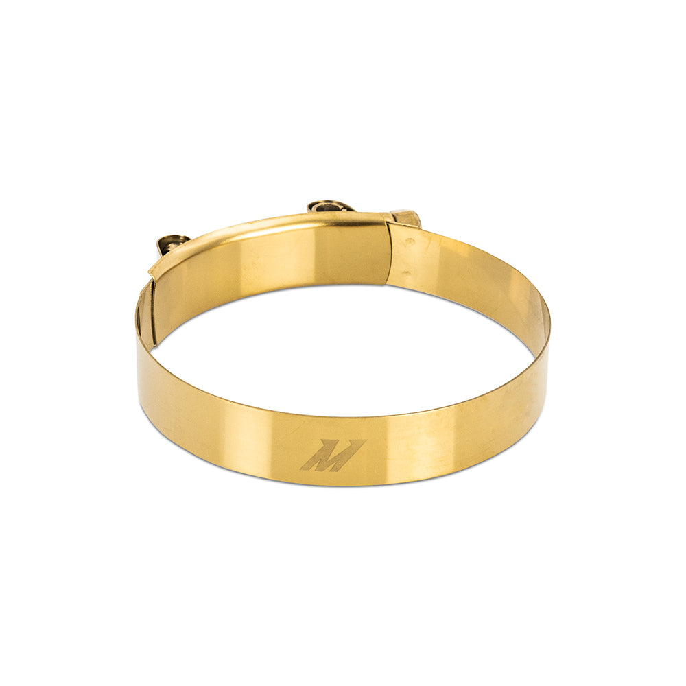 Mishimoto 2.75 Inch Stainless Steel T-Bolt Clamps - Gold - MMCLAMP-275GD by Mishimoto - angle view