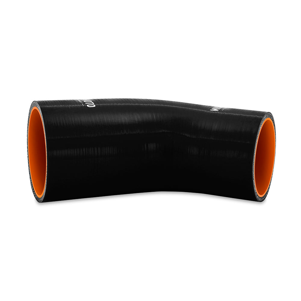 Mishimoto Silicone Reducer Coupler 45 Degree 2.75in to 3in - Black - MMCP-R45-27530BK by Mishimoto - angle view
