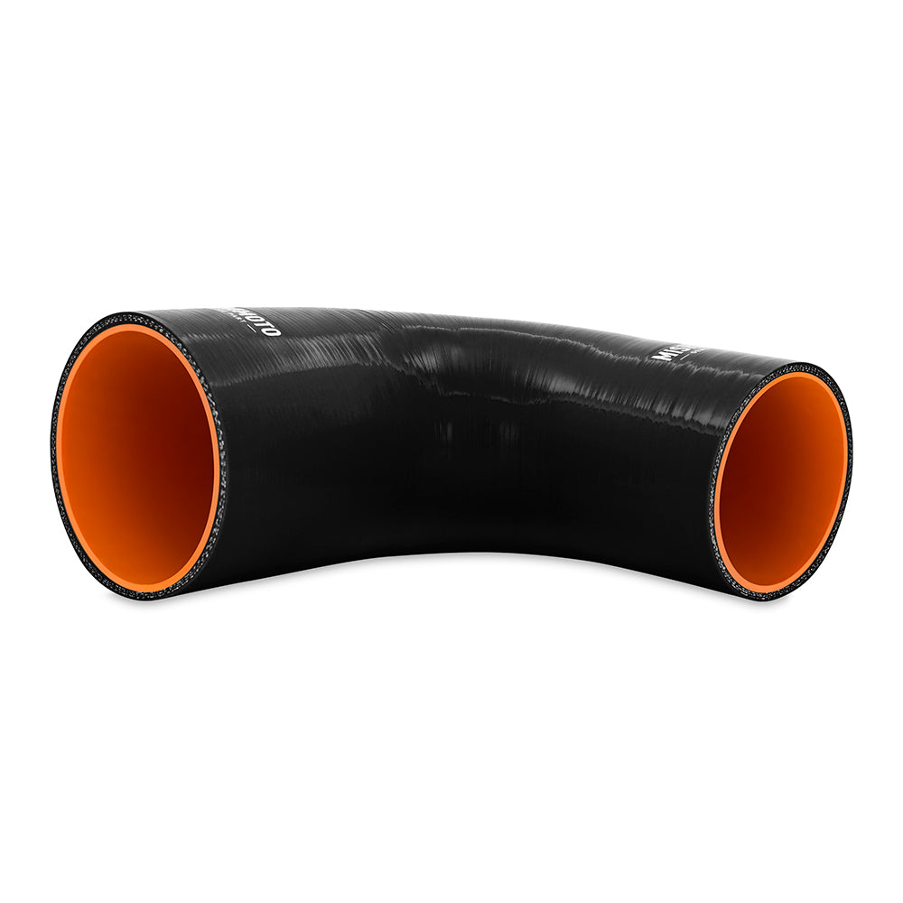 Mishimoto Silicone Reducer Coupler 90 Degree 3in to 3.75in - Black - MMCP-R90-30375BK by Mishimoto - angle view