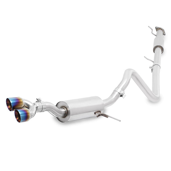 Mishimoto 14-18 Ford Fiesta ST 1.6L 2.5in Stainless Steel Resonated Cat-Back Exhaust w/ Burnt Ti - MMEXH-FIST-14RBT for 2014-