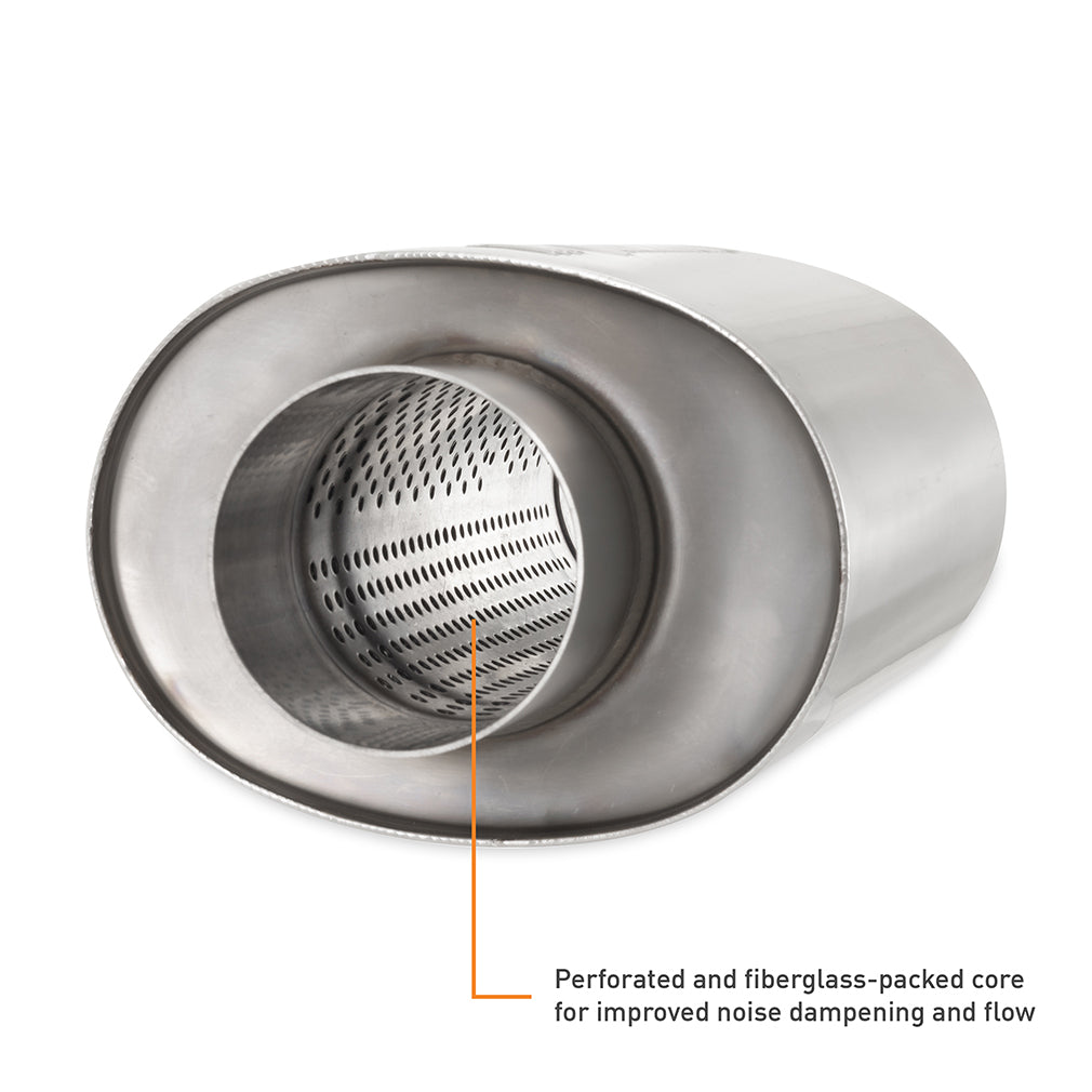 Mishimoto Universal Resonator with 3in Inlet/Outlet - Brushed - MMEXH-RES-3BR by Mishimoto - installed view