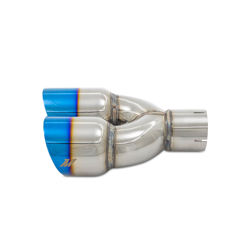 Mishimoto Dual Offset Tips 2.5in Inlet 3in Outlet Slash Cut - Burnt - MMEXH-TIP-FSTBT by Mishimoto - detail view