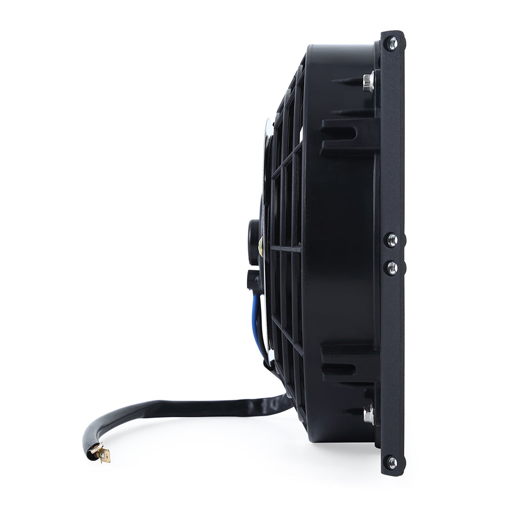 Mishimoto Universal 10in. Heavy-Duty Oil Cooler Fan Shroud - Micro Wrinkle Black - MMFS-HDOC-10 by Mishimoto - angle view