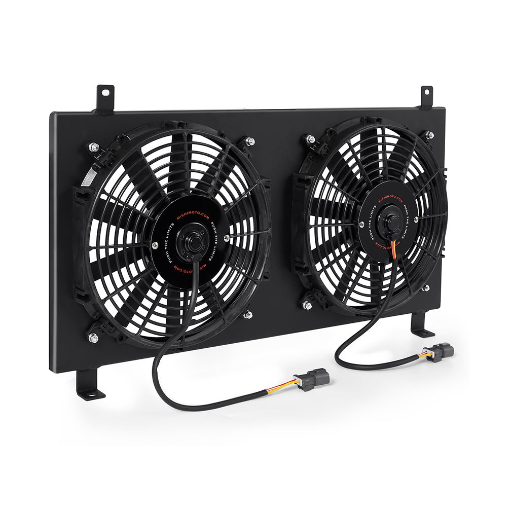 Mishimoto 02-06 Acura RSX Aluminum Fan Shroud Black - MMFS-RSX-02BK for 2002-2006 Acura RSX - angle view