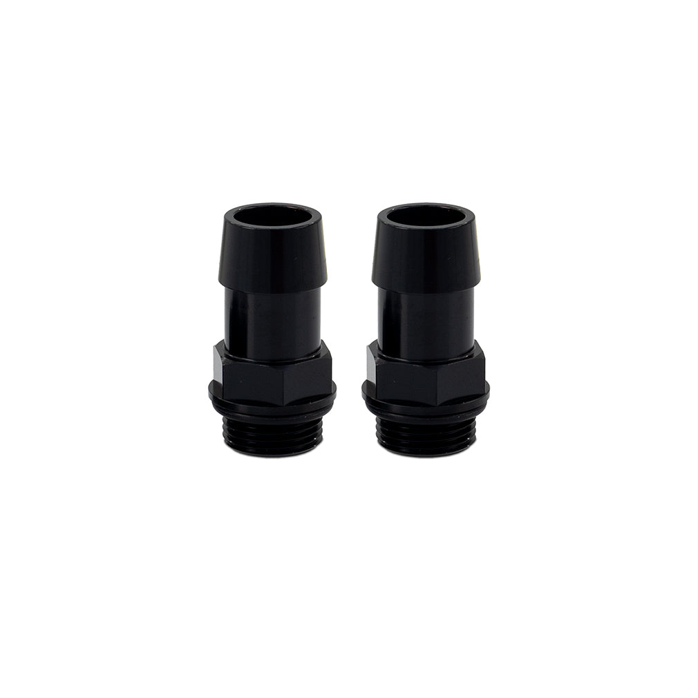 Mishimoto 2pcs. M20x1.5 3/4in Aluminum Catch Can Fitting - Black - MMFT-M20-34BK by Mishimoto - angle view