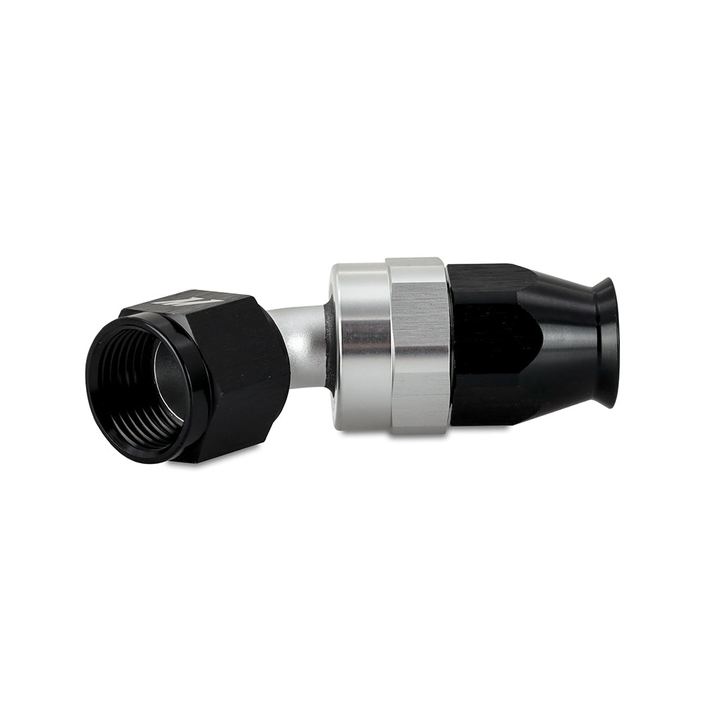 Mishimoto Aluminum PTFE -8AN 45 Degree Fitting Black - MMFT-SW-08P-45 by Mishimoto - angle view