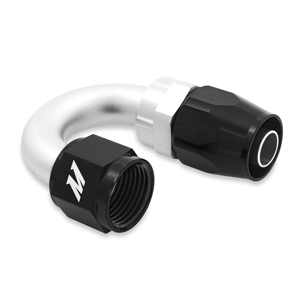 Mishimoto Aluminum -10AN 180 Degree Fitting - Black - MMFT-SW-10-180 by Mishimoto - angle view