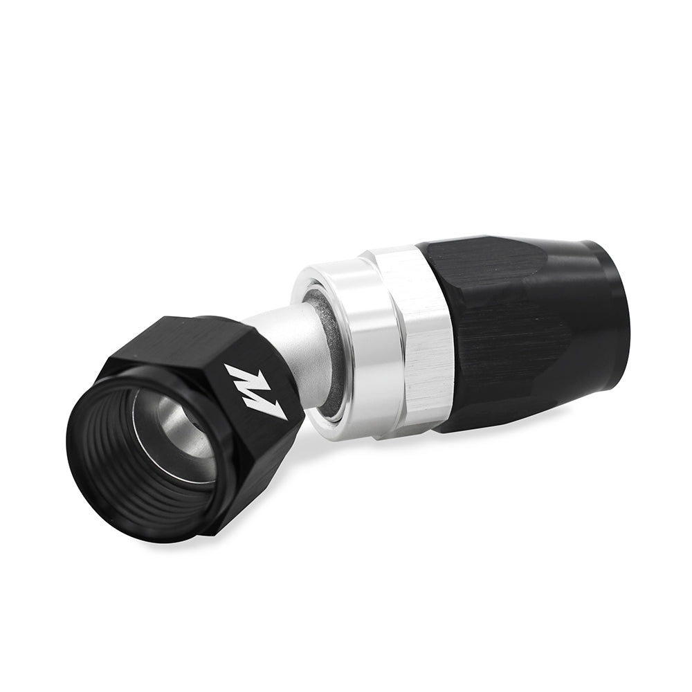 Mishimoto Aluminum -10AN 45 Degree Fitting - Black - MMFT-SW-10-45 by Mishimoto - angle view