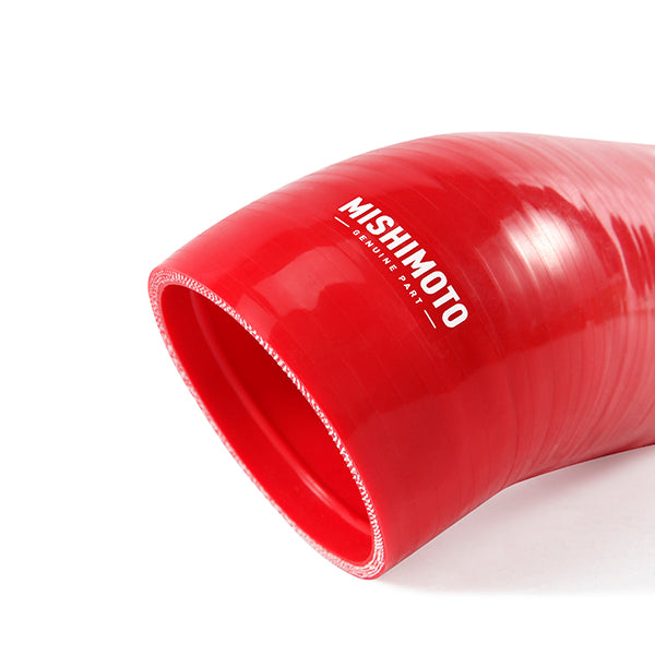 Mishimoto BMW E90/E92 w/ N52 Engine Red Silicone Intake Boot - MMHOSE-E90-06IHRD for 2006-2013 BMW 3 Series - angle view