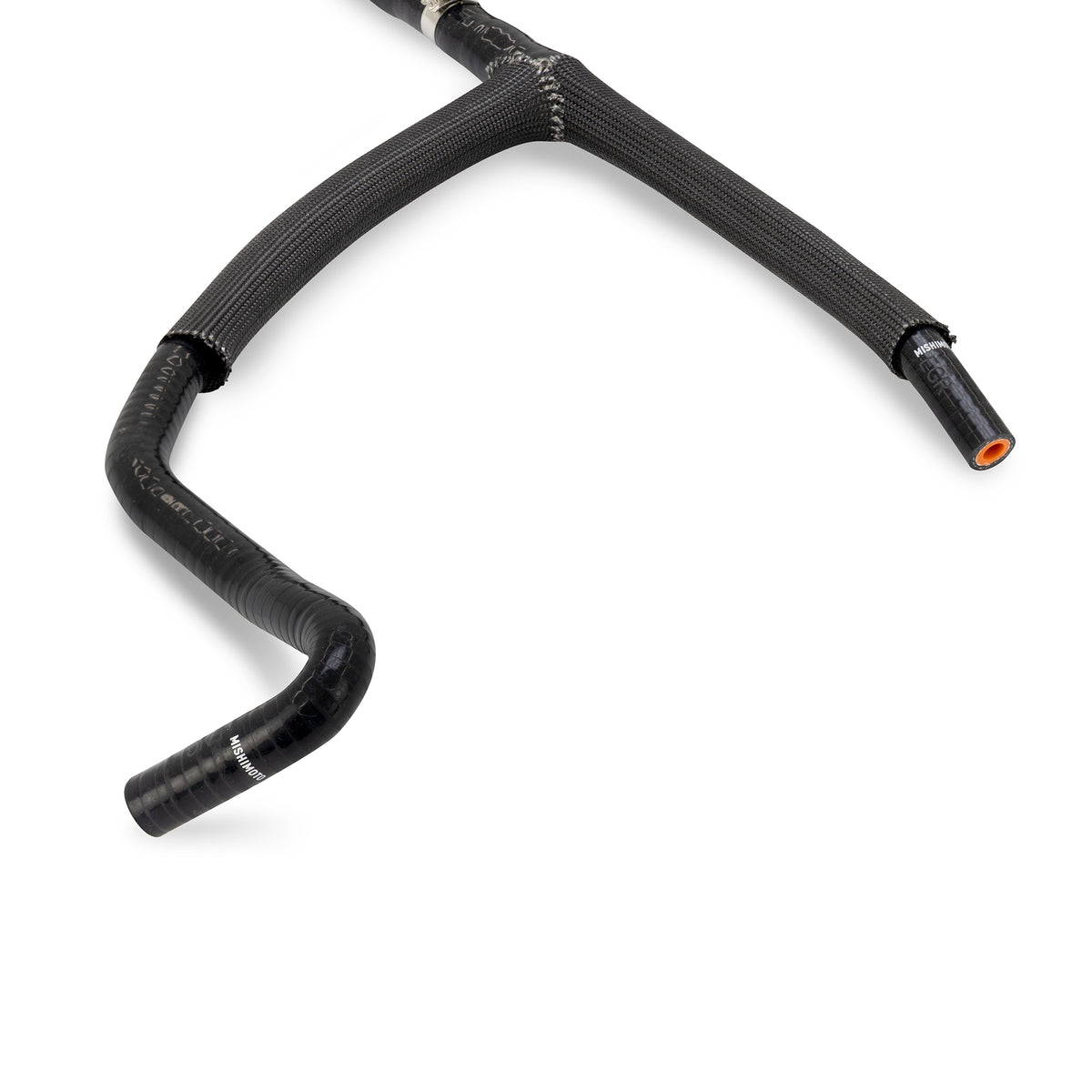 Mishimoto 17-19 Ford 6.7L Powerstroke Coolant Overflow Hose - MMHOSE-F2D-17OV for 2017-2019 Ford F 250 - angle view