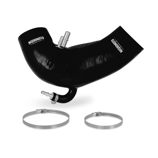 Mishimoto 15+ Ford Mustang GT Silicone Silicone Hose - Black - MMHOSE-MUS8-15IHBK for 2015-2023 Ford Mustang - angle view