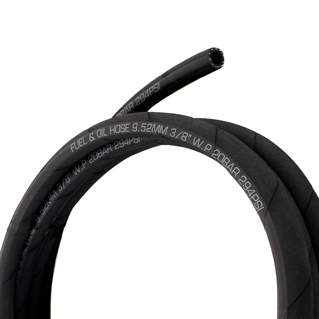 Mishimoto Push Lock Hose, Black, -6AN, 120in Length - MMHOSE-PL-06-120 by Mishimoto - angle view