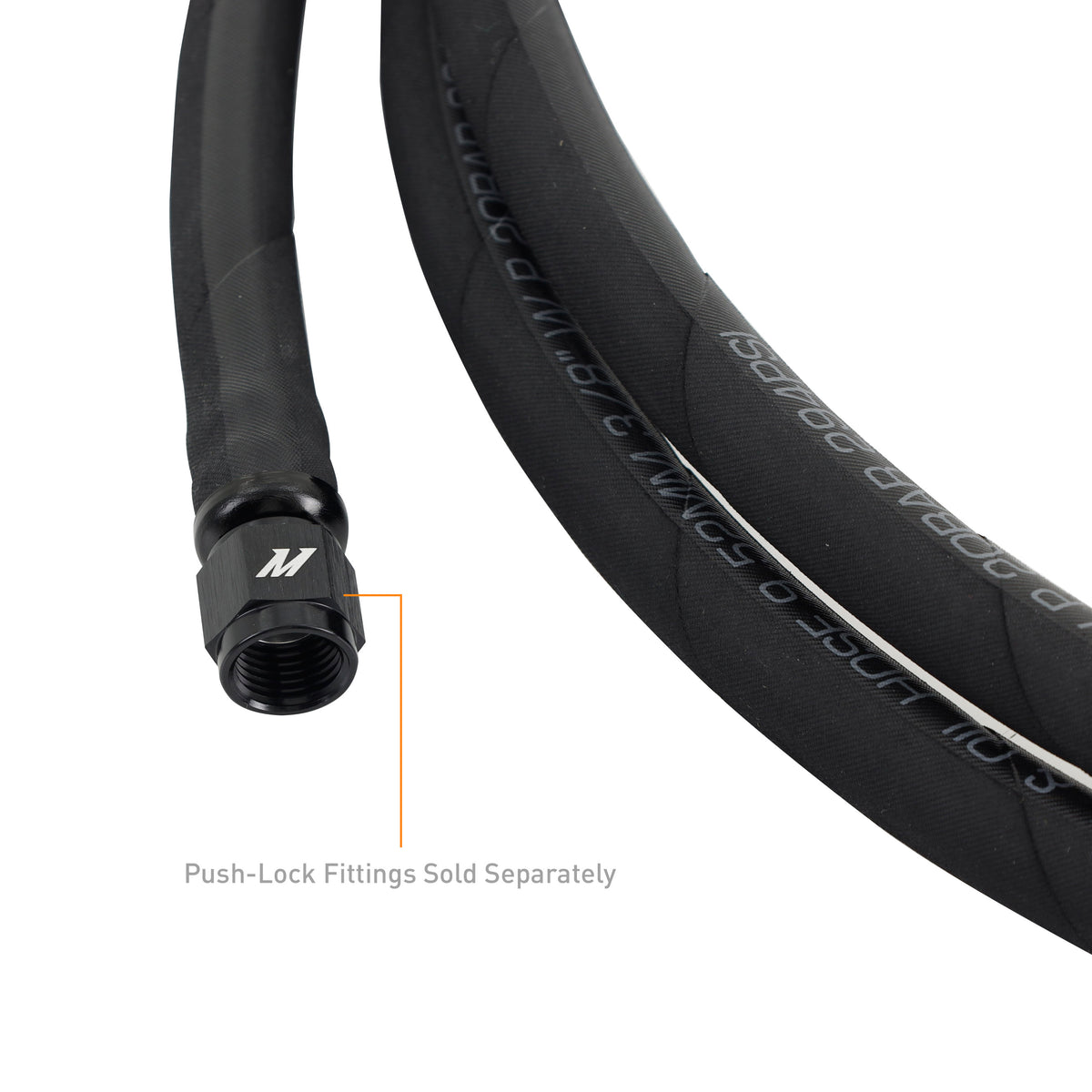 Mishimoto Push Lock Hose, Black, -6AN, 240in Length - MMHOSE-PL-06-240 by Mishimoto - angle view