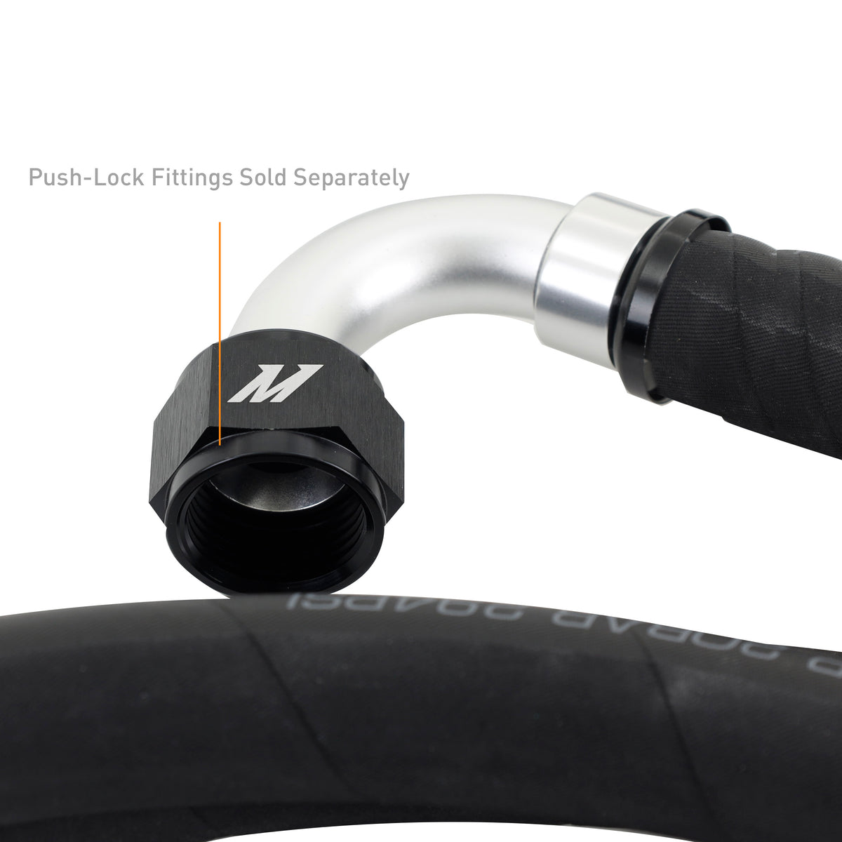 Mishimoto Push Lock Hose, Black, -12AN, 240in Length - MMHOSE-PL-12-240 by Mishimoto - detail view