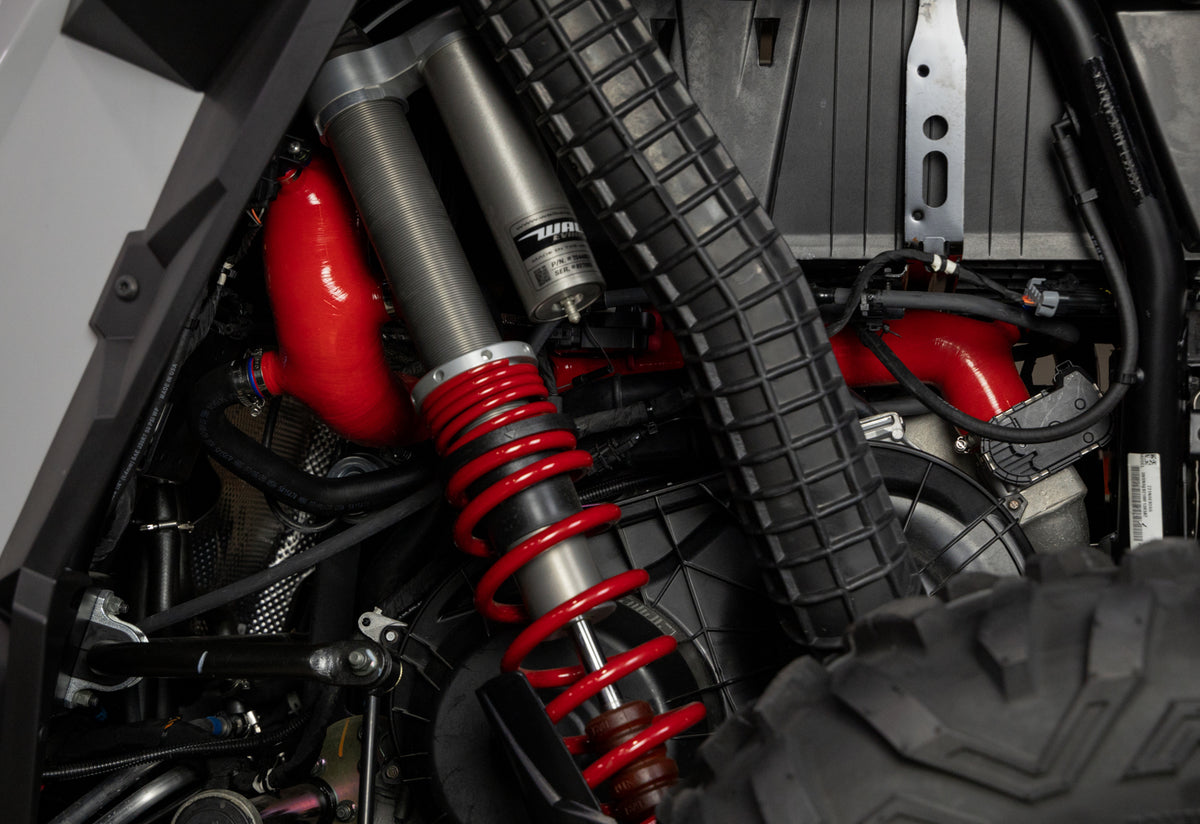 Mishimoto 2016+ Polaris RZR XP Turbo Silicone Intake J-Tube - Black - MMHOSE-RZR-16AIBK for 2016-2024 Polaris RZR XP - close-